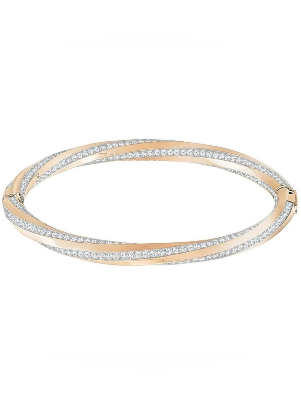 Swarovski Rose Gold and Silver Crystal-Trim Triple Bangle Bracelet